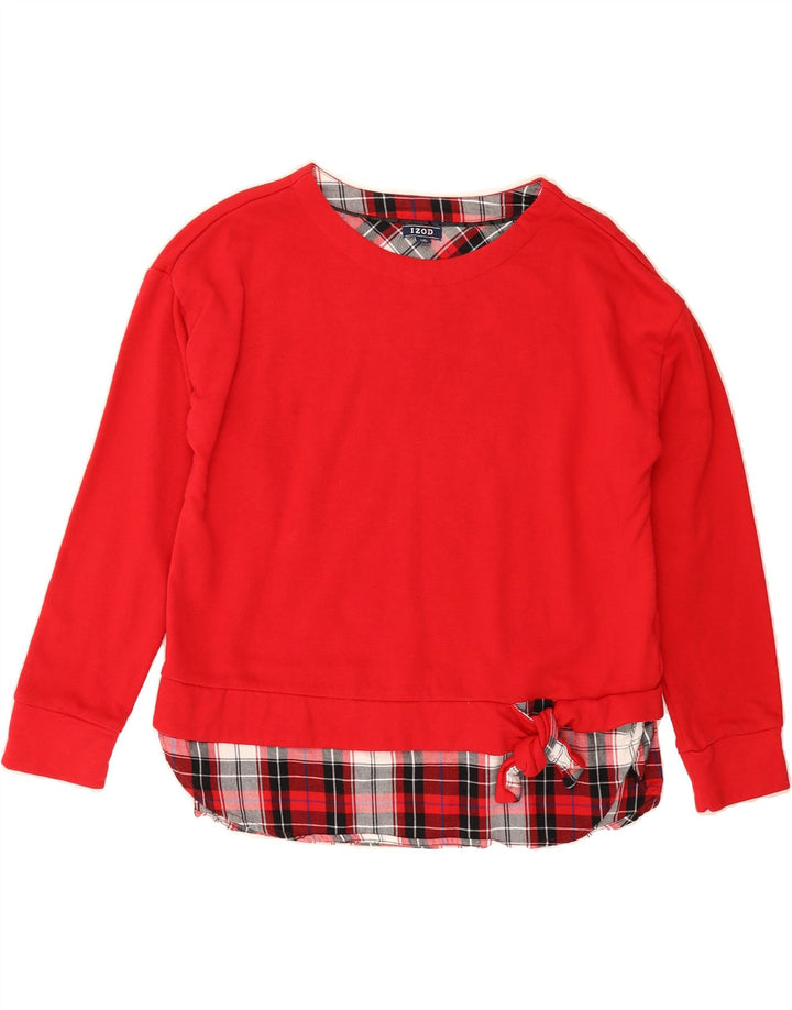 IZOD Womens Sweatshirt Jumper UK 16 Large Red Cotton Vintage Izod and Second-Hand Izod from Messina Hembry 