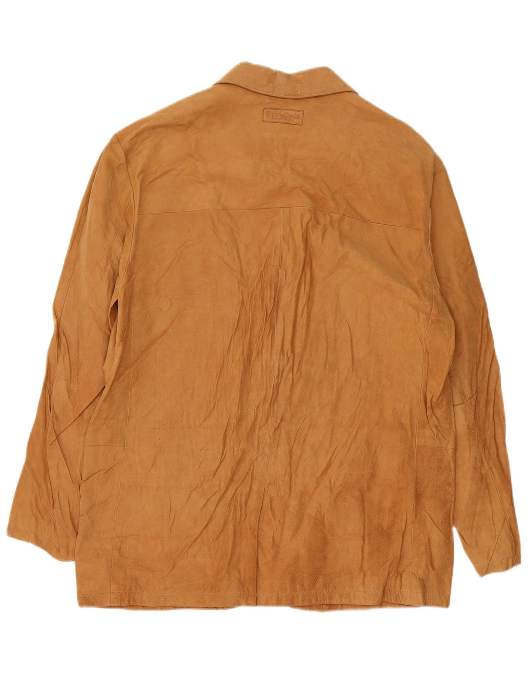 Giacca blazer in pelle scamosciata da uomo a 3 bottoni Marlboro Classics UK 42 XL in pelle beige