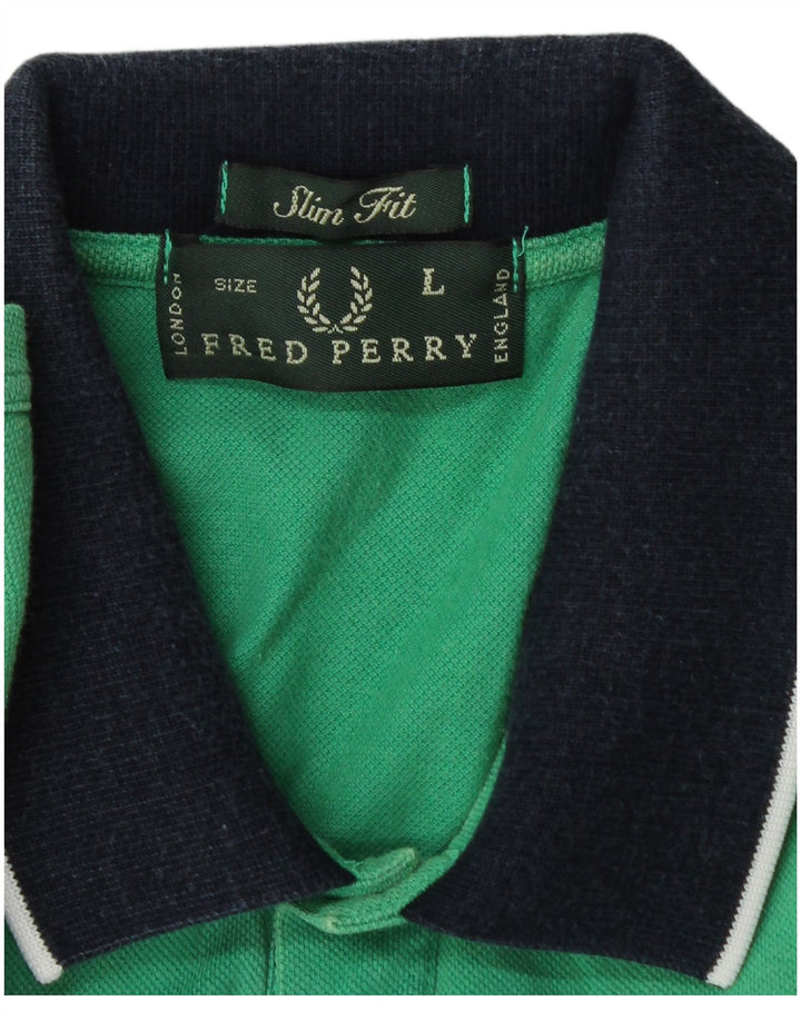 Fred Perry Herre Slim Fit Polo Shirt Large Green