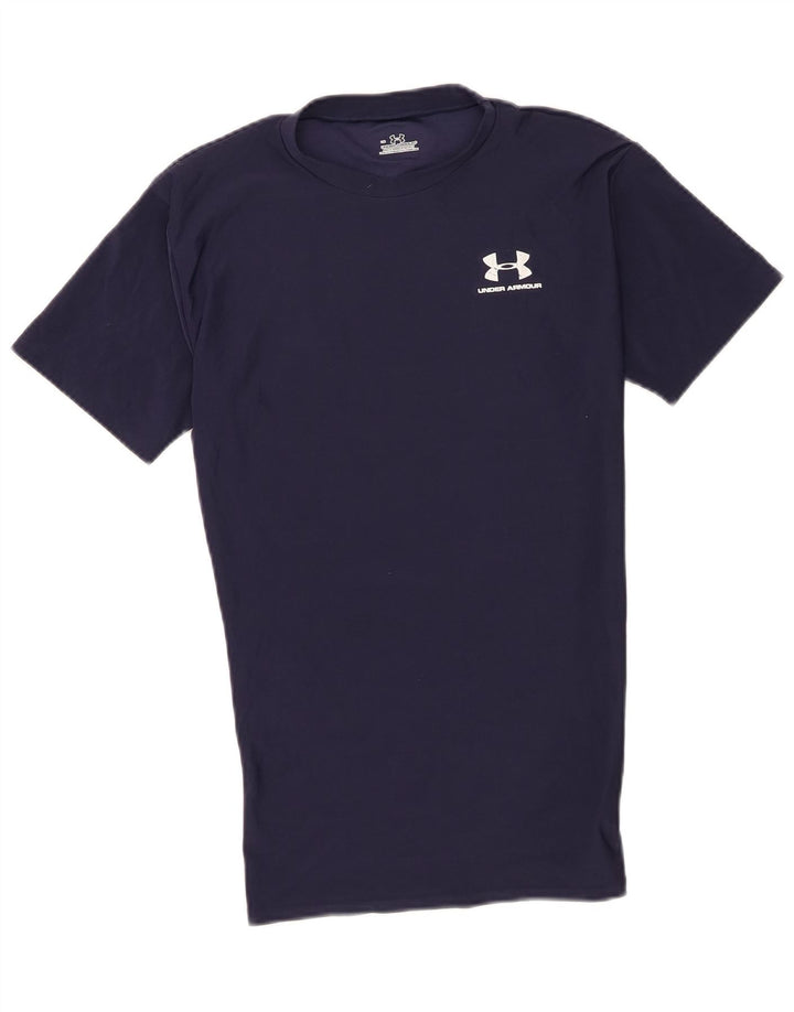 Under Armour Mens T-Shirt Top Large Navy Blue Polyester