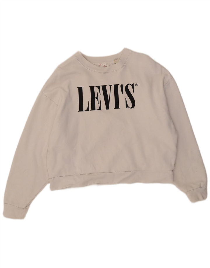 Damska bluza Levi's Crop Graphic Oversize UK 10 Small White