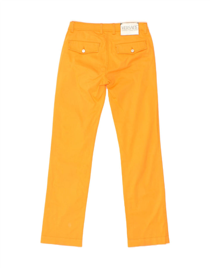 VERSACE Womens Straight Casual Trousers W26 L29 Orange Cotton Vintage Versace and Second-Hand Versace from Messina Hembry 
