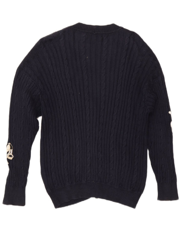 Valeria Zaccarelli Damen Golf-Cardigan-Pullover UK 14 Medium Navy Blue
