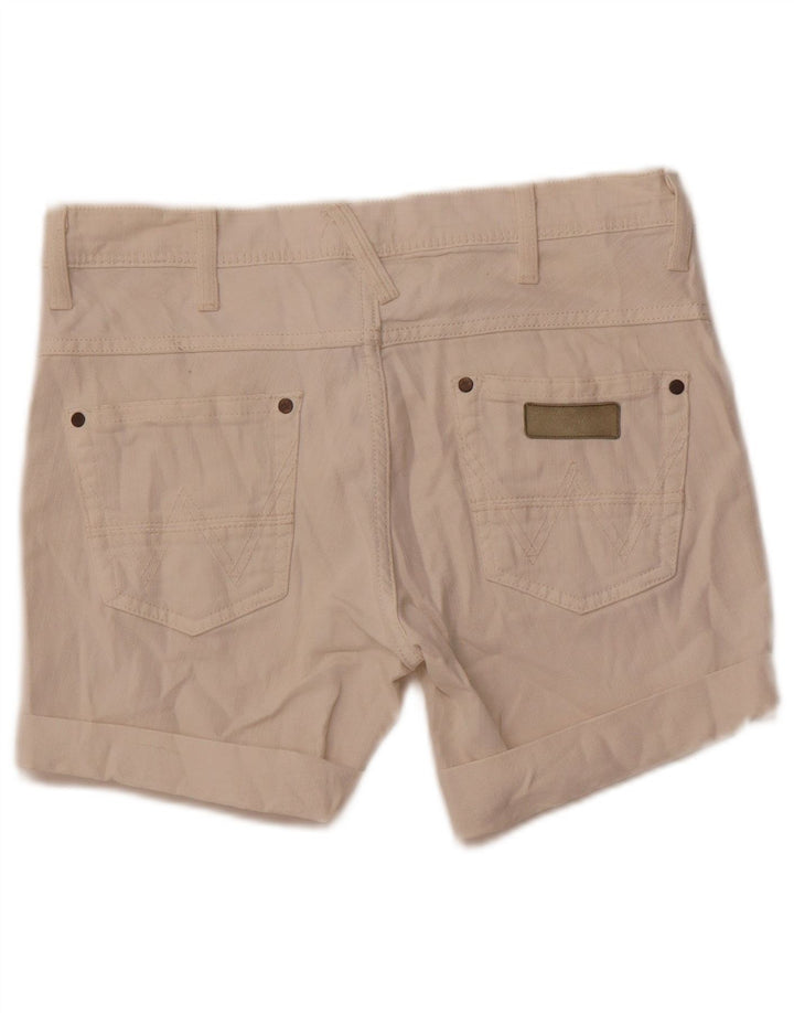 Wrangler Womens Sly Denim Shorts W32 Large Off White Cotton