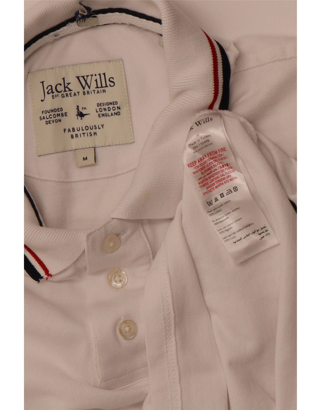 Polo da uomo JACK WILLS in cotone bianco medio