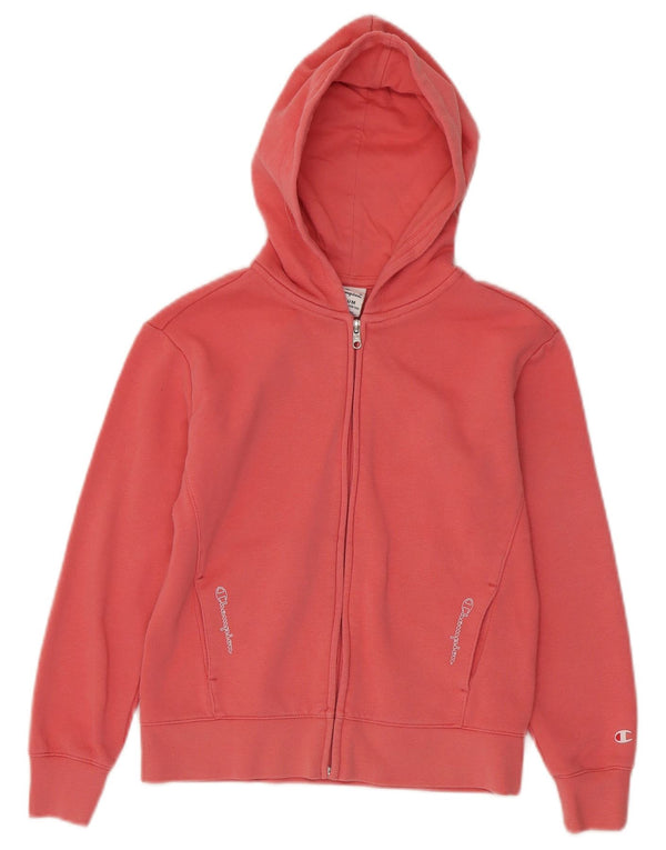 Maglione con cappuccio e zip per ragazze Champion 9-10 anni in cotone rosa medio