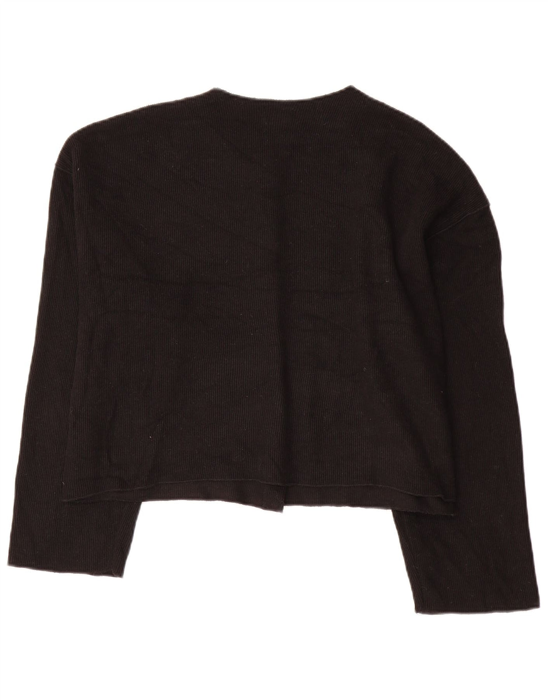 Zara Womens Crop Cardigan Sweater UK 18 XL Black Polyester