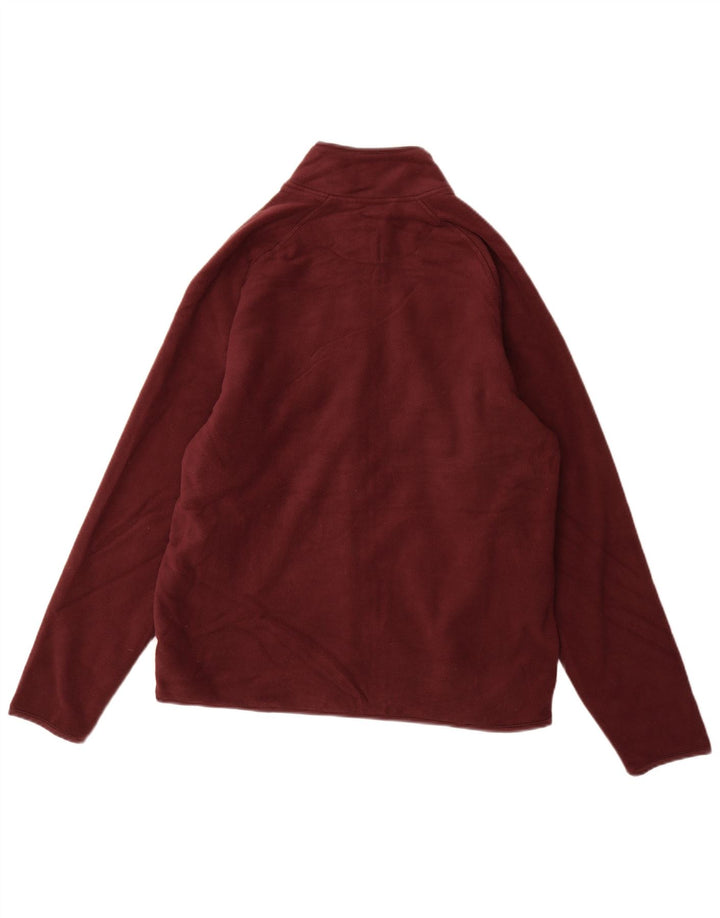MARKS & SPENCER Mens Fleece Jacket UK 38 Medium Burgundy Polyester