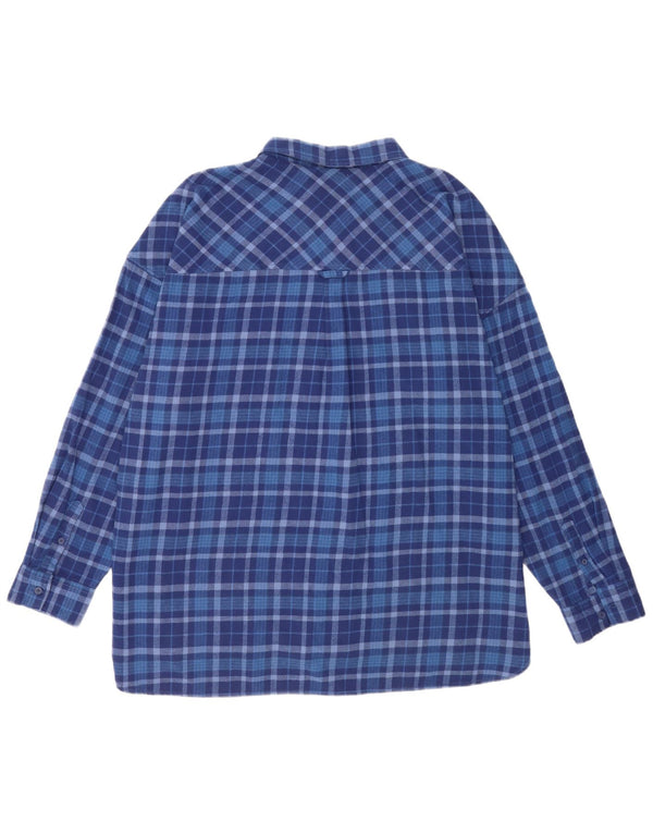 Fat Face Womens Overshirt Flannel Shirt UK 20 2XL Blue Check Cotton