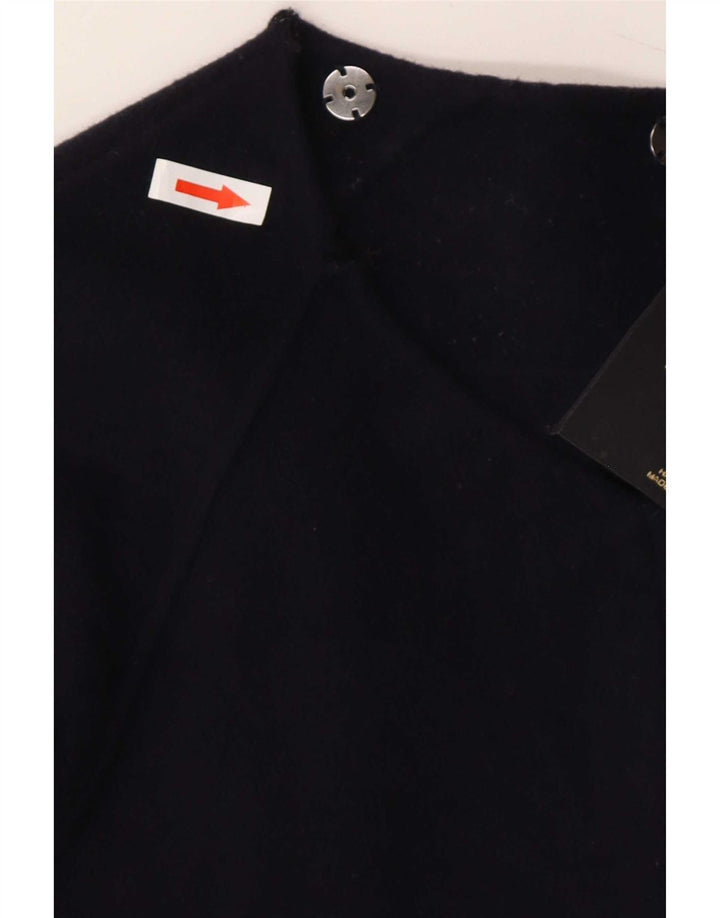 Massimo Dutti Womens Bomber Jacket UK 16 Large Navy Blue Wool
