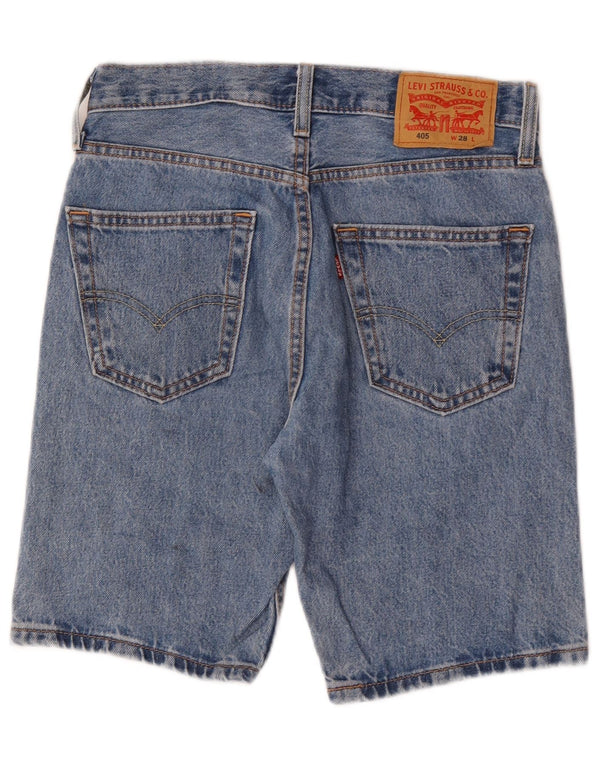 Shorts jeans masculino Levi's 405 Standard Fit W28 pequeno azul algodão