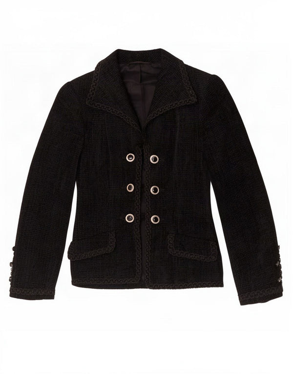 Jaqueta blazer feminina Ralph Double Breasted Reino Unido 8 pequena preta