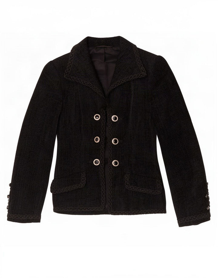 Ralph Veste blazer croisée pour femme UK 8 Small Noir