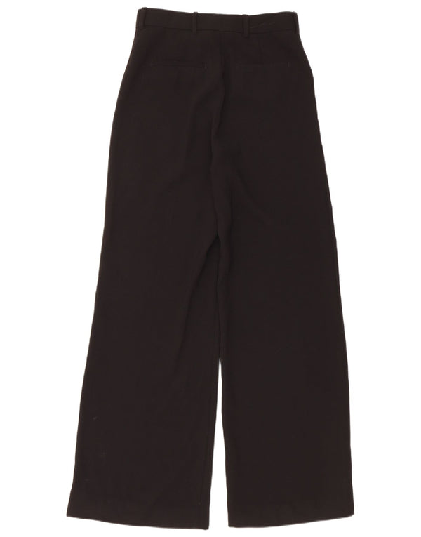 Zara Womens High Waist Wide Leg Casual Trousers Small W26 L30 Black
