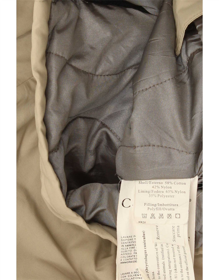 Canadiens Herren-Mantel mit Kapuze, gepolstert, IT 48, mittelbeige Baumwolle