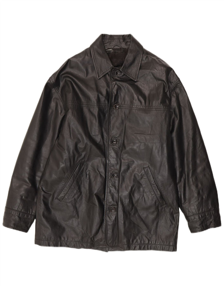Classics Mens Leather Jacket UK 40 Large Black