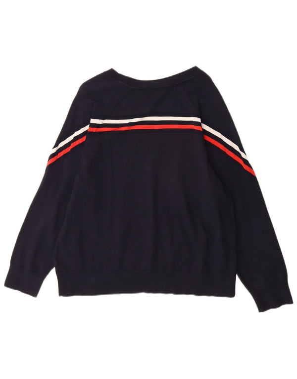 Tommy Hilfiger Damen-Pullover mit U-Boot-Ausschnitt, UK 18, XL, Marineblau gestreift