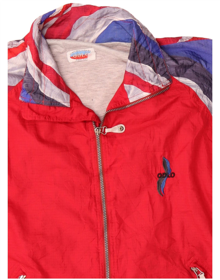 ODLO Mens Tracksuit Top Jacket XL Red Colourblock