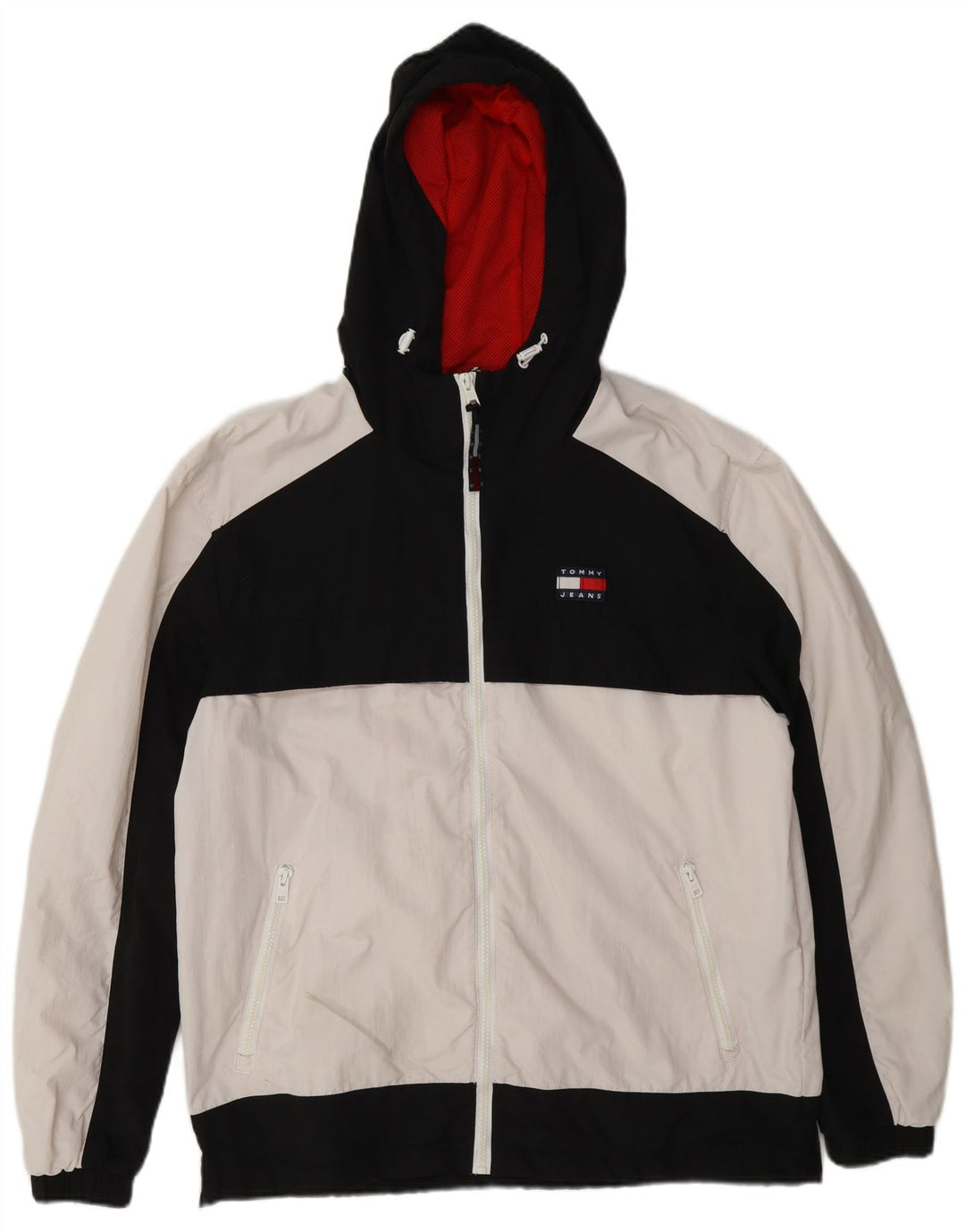 Tommy Hilfiger Herre Windbreaker Jacket UK 38 Medium White Colourblock