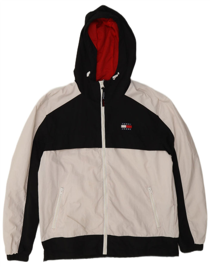 Tommy Hilfiger Herre Windbreaker Jacket UK 38 Medium White Colourblock
