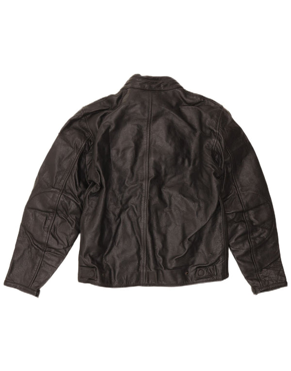 Vintage mujer cuero Racer chaqueta Reino Unido 16 grande negro