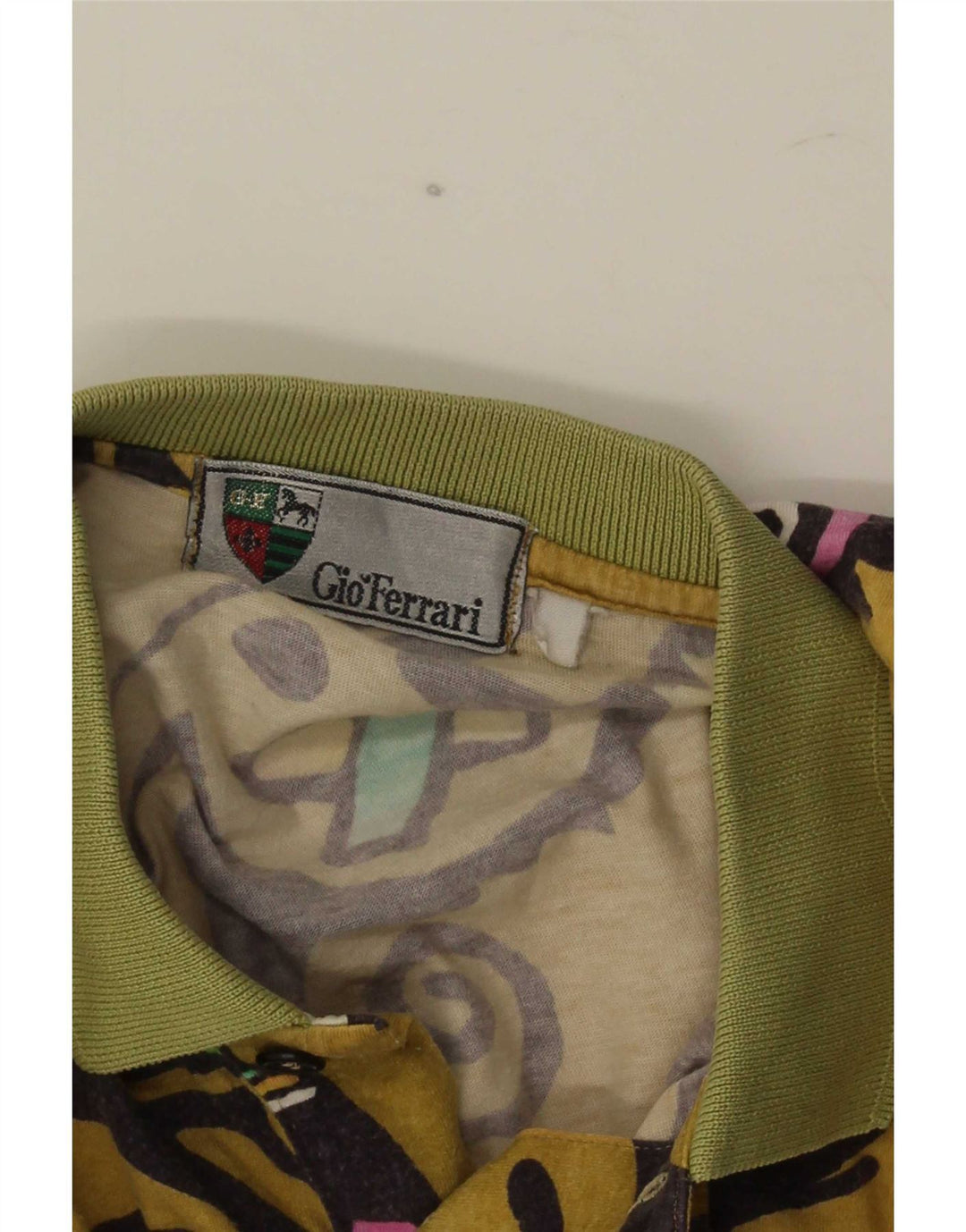 gio ferrari Poloshirt til mænd Medium Gul Geometrisk