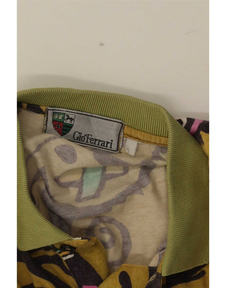 gio ferrari Poloshirt til mænd Medium Gul Geometrisk