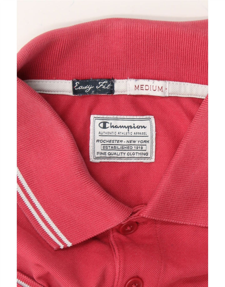 CHAMPION Mens Easy Fit Polo Shirt Medium Pink Vintage Champion and Second-Hand Champion from Messina Hembry 