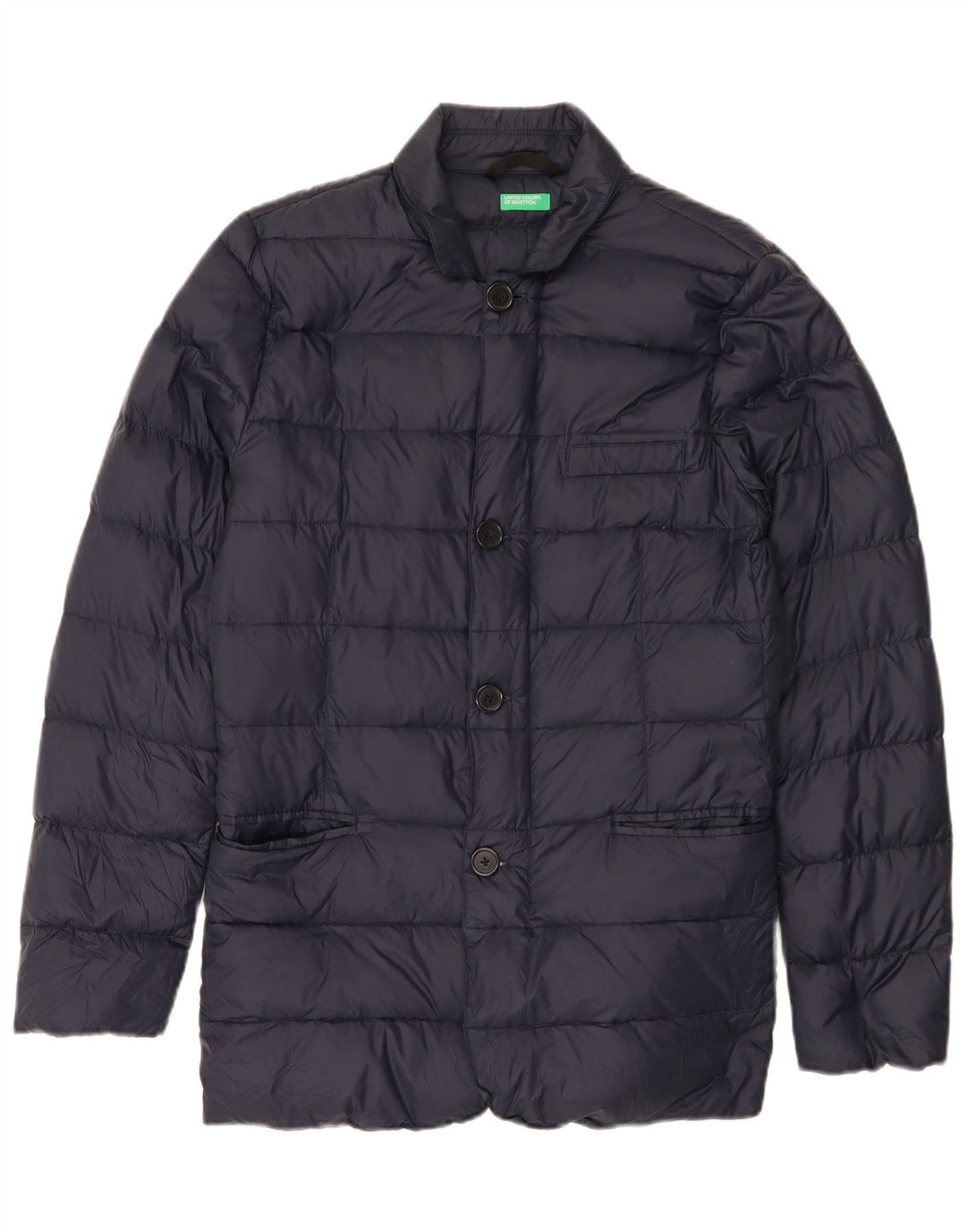 Giubbotto Imbottito Uomo Benetton IT 44 XS Blu Navy Poliammide