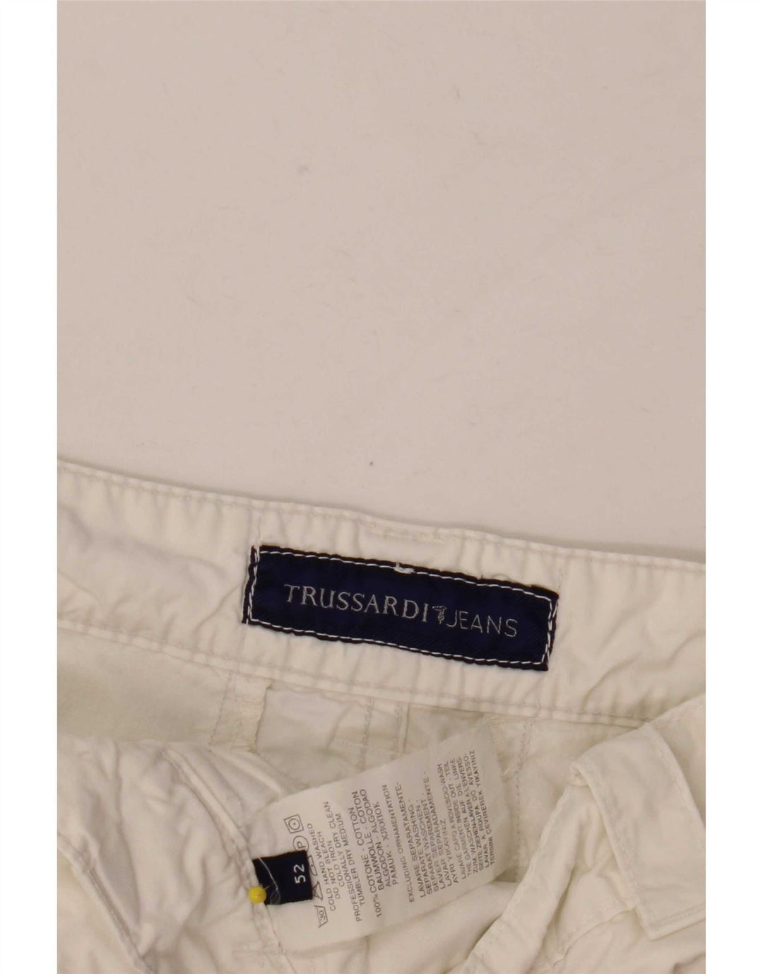 Trussardi Mens Cargo Shorts W34 Grande Algodão Branco
