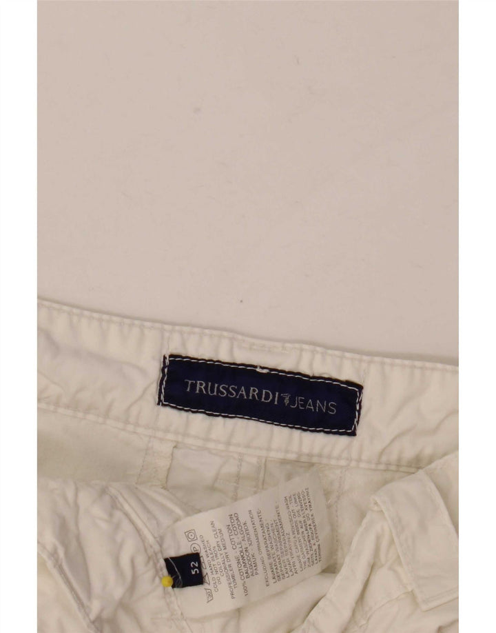 Trussardi Mens Cargo Shorts W34 Grande Algodão Branco