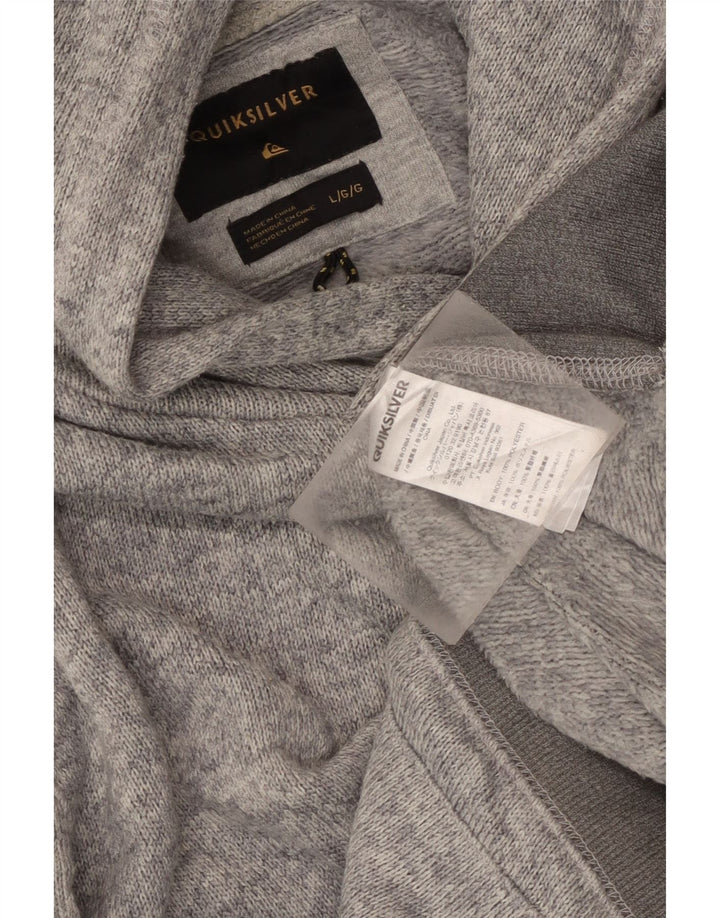 Quiksilver Herren-Kapuzenpullover, groß, graues Farbblock-Polyester