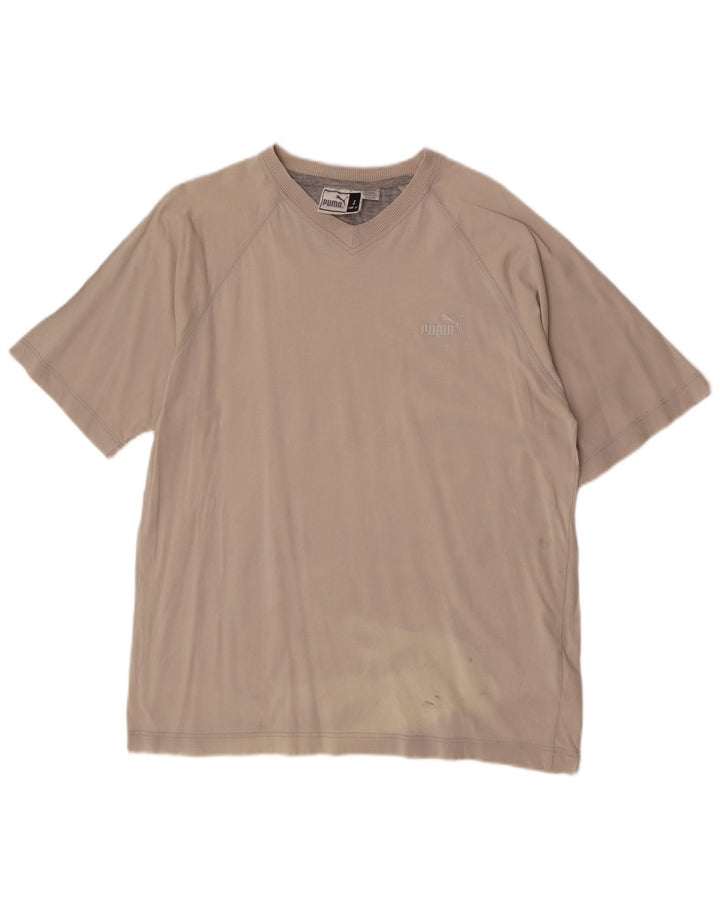 T-shirt da uomo Puma Top Small in cotone grigio