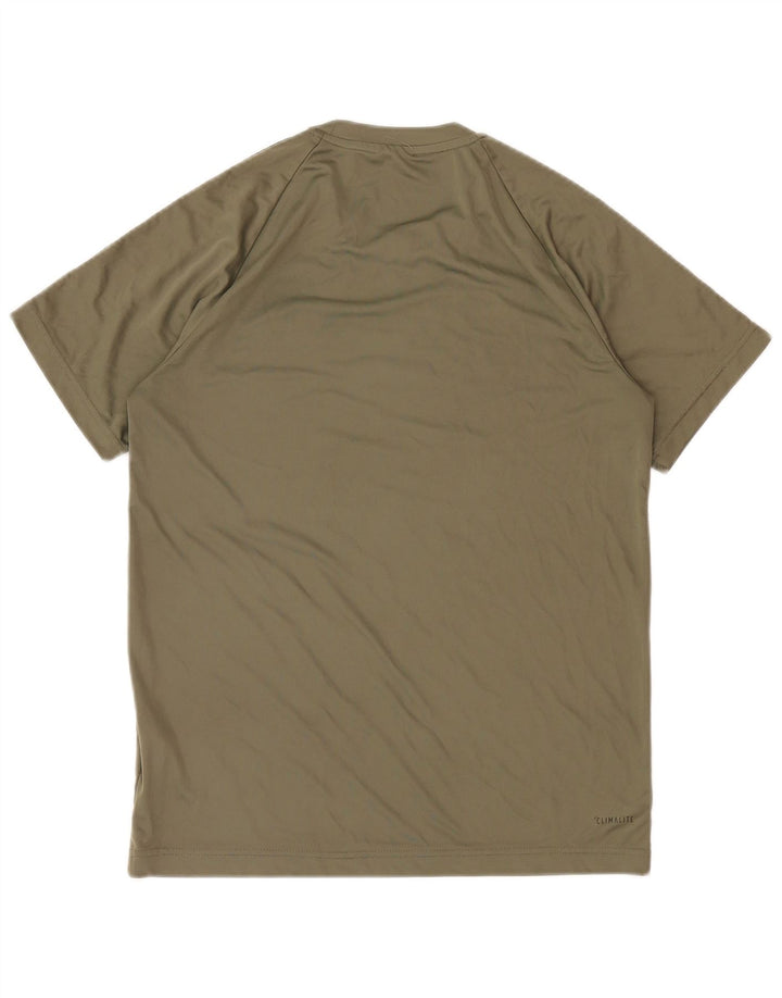 ADIDAS Mens Climalite T-Shirt Top Small Khaki Polyester
