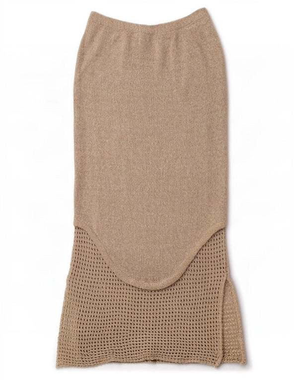 Roisin McCarthy Damen-Strick-Maxirock, mittelgroß, W30, beige Baumwolle
