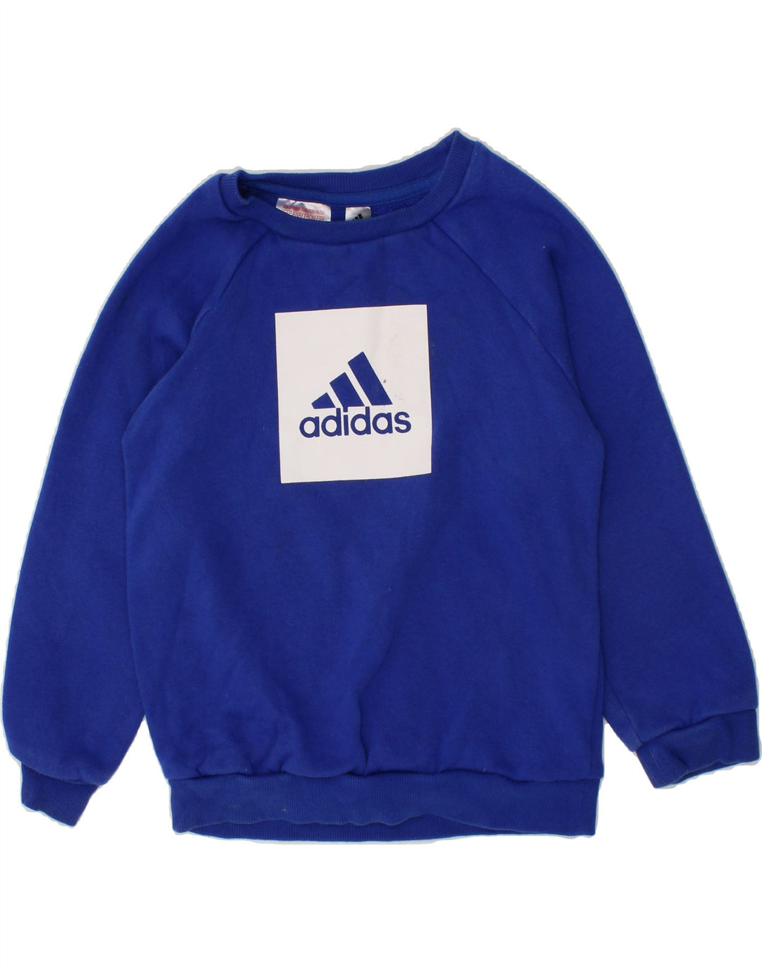 ADIDAS Boys Graphic Sweatshirt Jumper 3-4 Years Blue Cotton Vintage Adidas and Second-Hand Adidas from Messina Hembry 