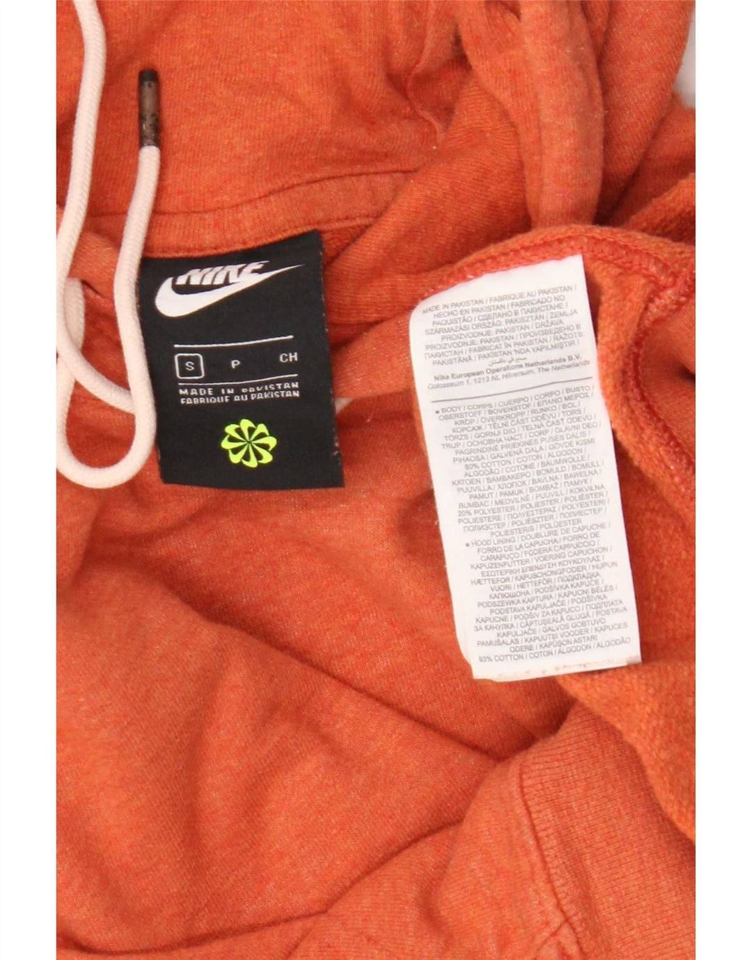 Nike Herren Kapuzenpullover, Größe S, Orange, Baumwolle