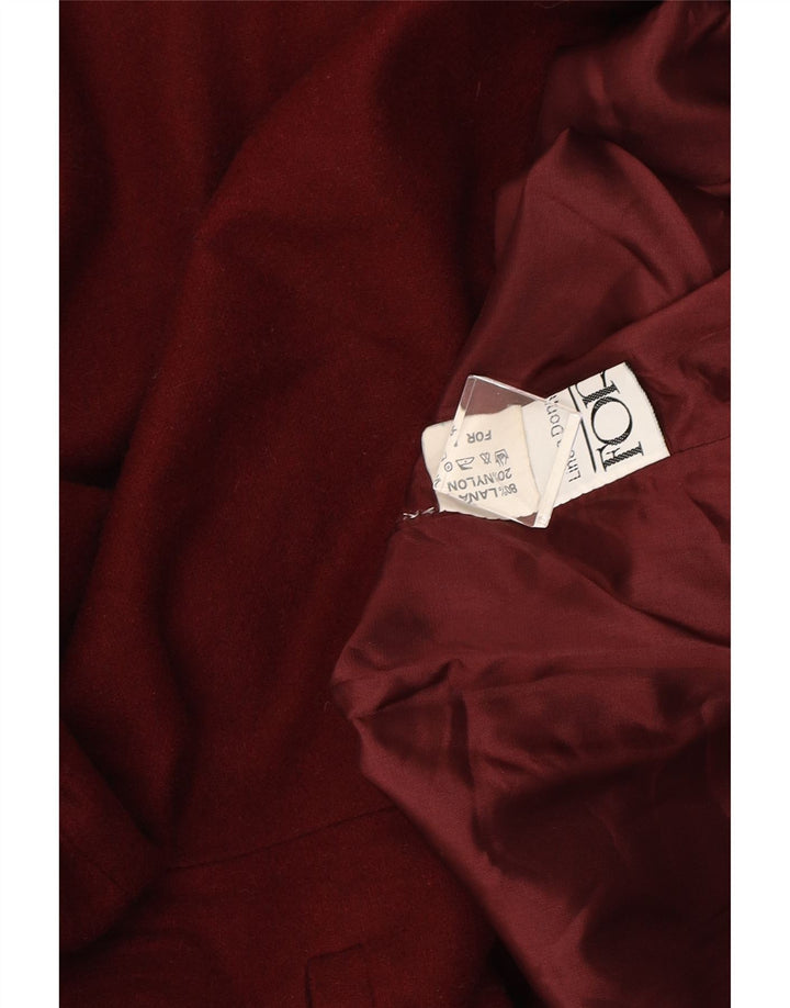 VINTAGE Womens 1 Button Blazer Jacket UK 12 Medium Burgundy Wool