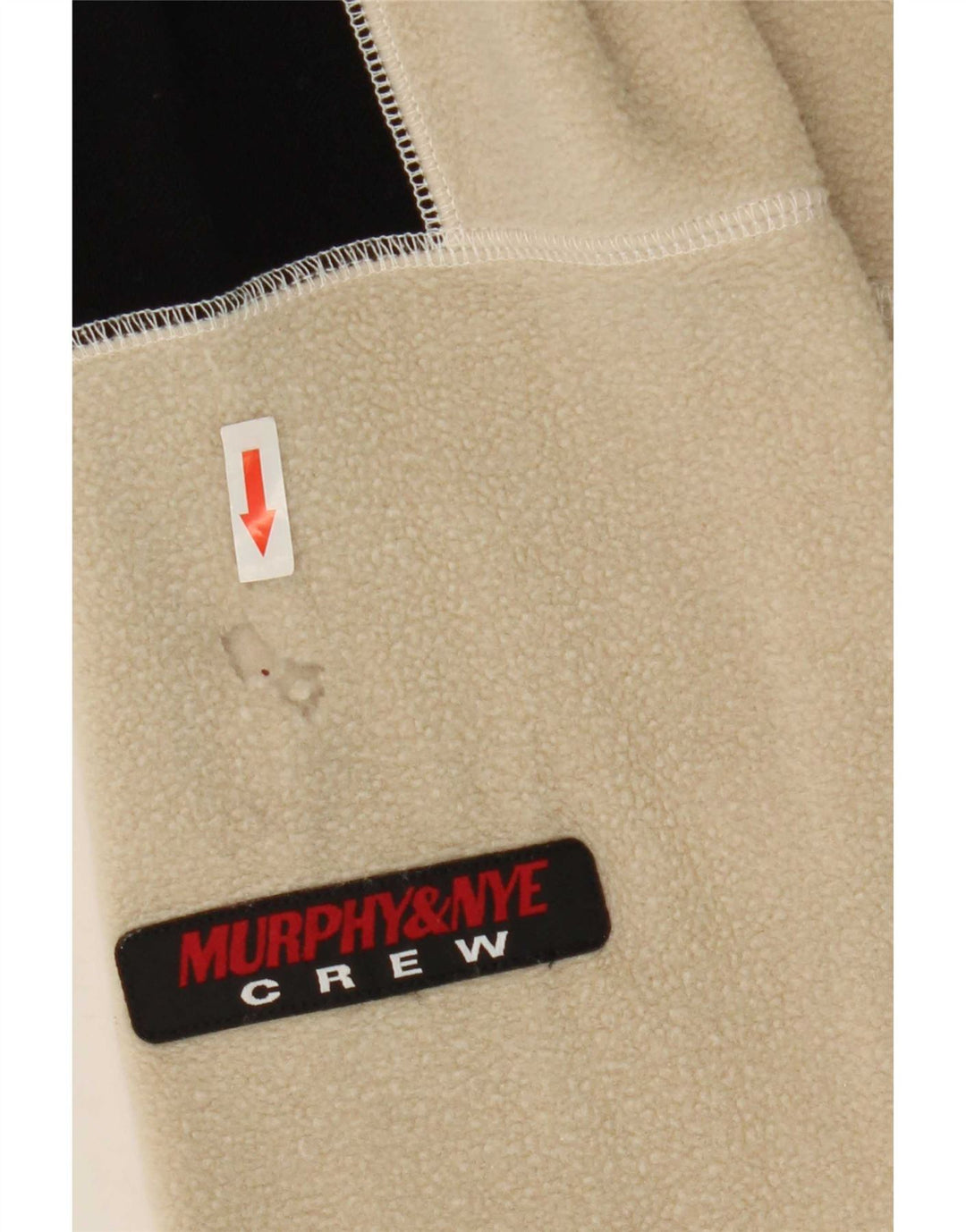 Murphy & Nye Herre lynlås hals Fleece Jumper Stor Beige Colourblock Polyester