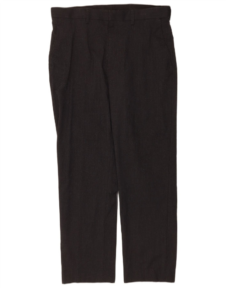 Marks & Spencer Mens Straight Chino Trousers W32 L29 Grey Flecked