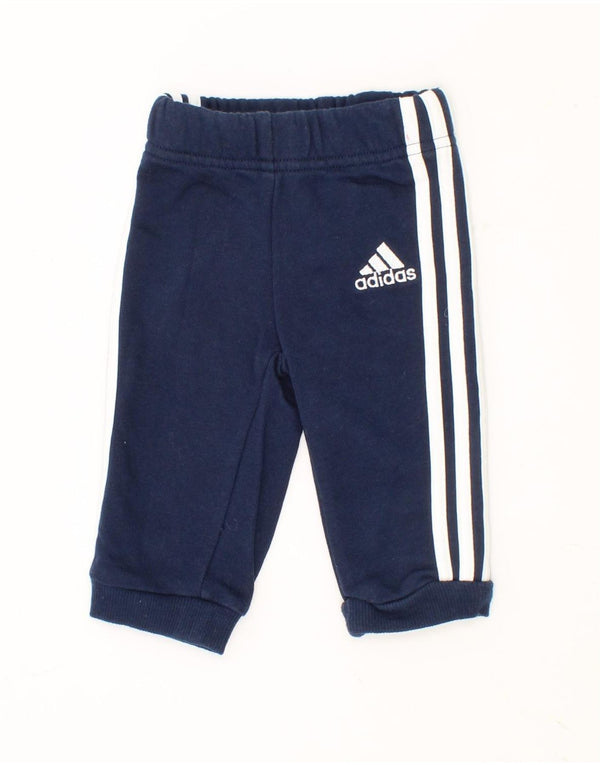 ADIDAS Baby Boys Joggers Calças de treino 0-3 meses Azul marinho algodão