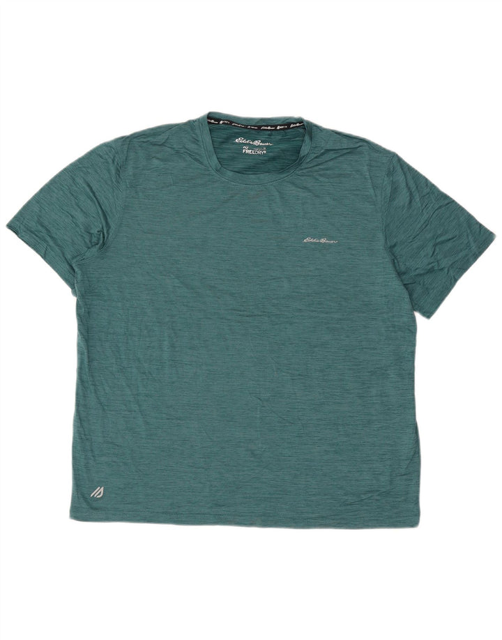 Eddie Bauer Mens T-Shirt Top XL Green Flecked Polyester