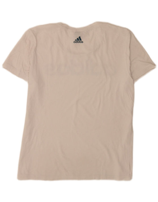 Adidas T-shirt graphique régulier pour femme UK 12 Blanc moyen