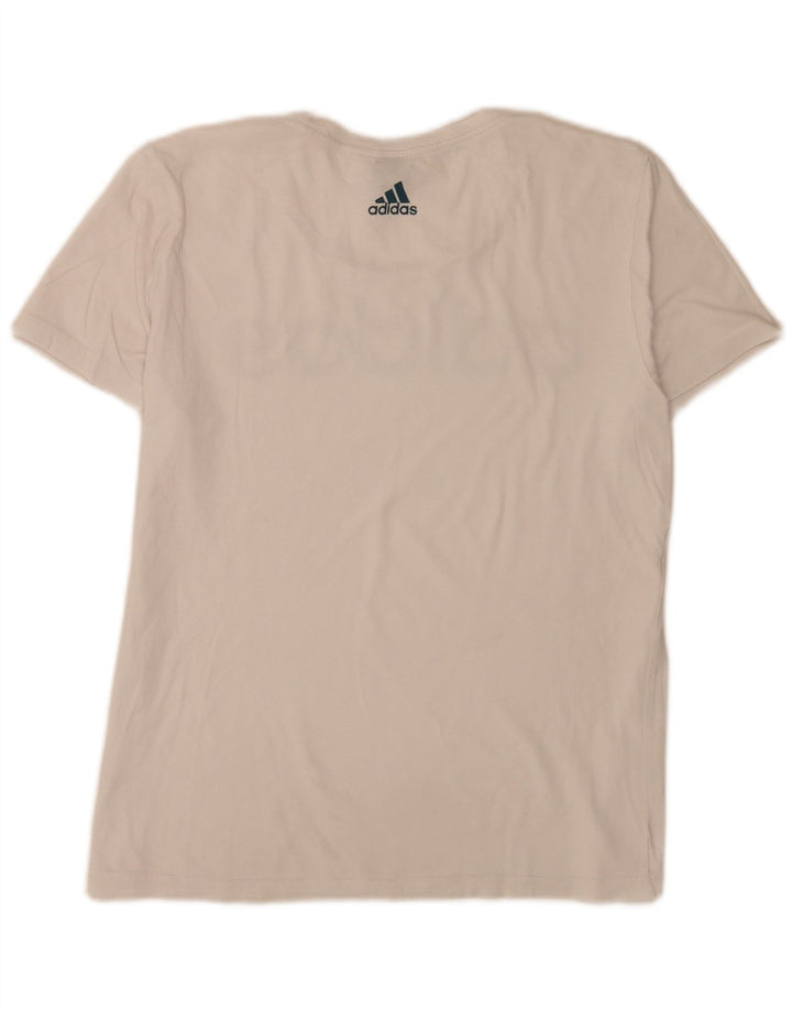 Adidas Womens Regular Graphic T-Shirt Top UK 12 Medium White