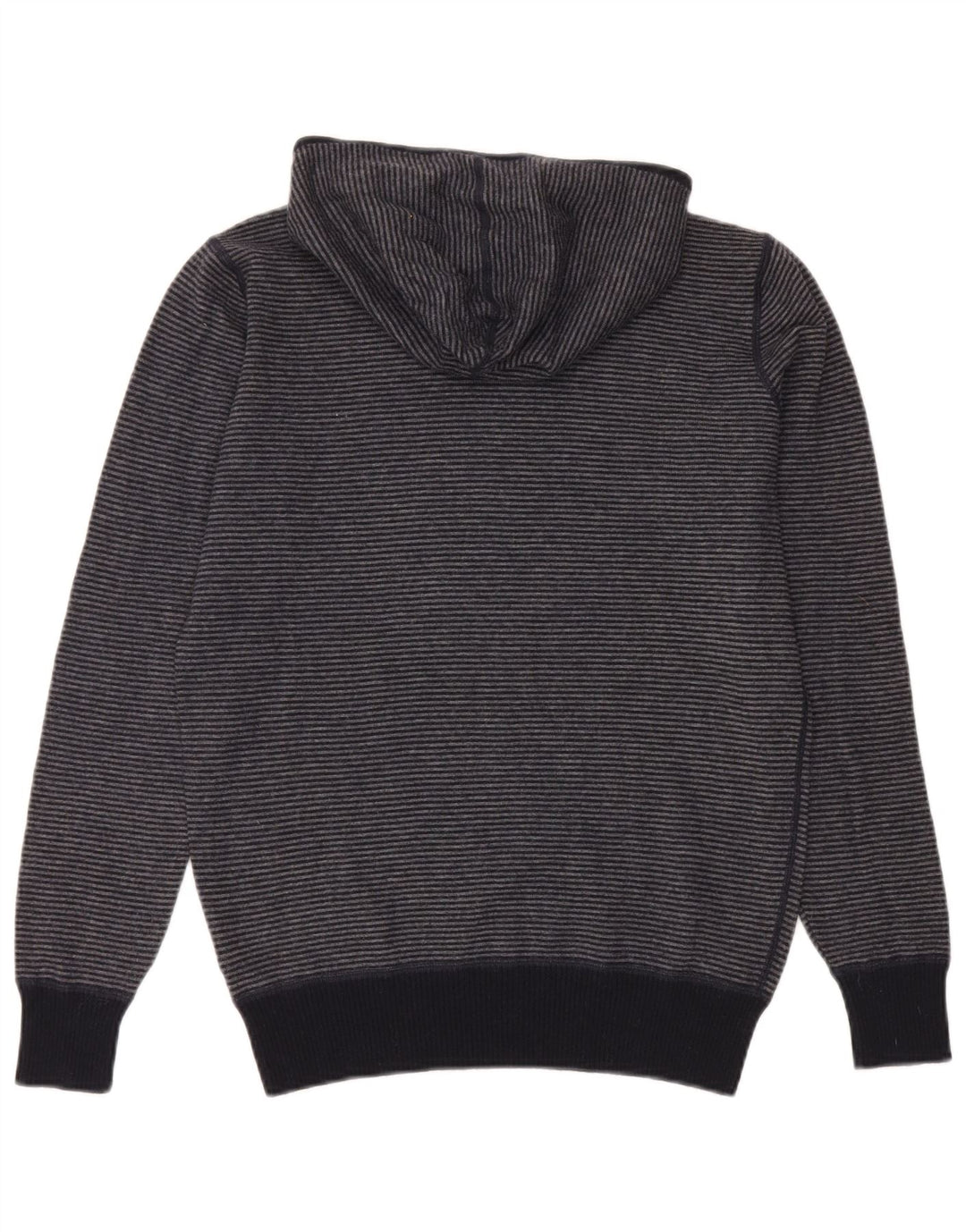 North Sails Womens Hooded Jumper Sweater UK 12 Medium Grey Striped Wool