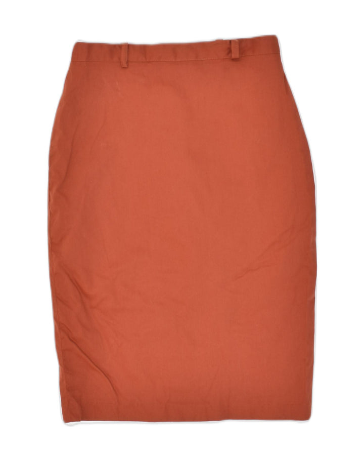 VINTAGE Womens Pencil Skirt IT 44 Medium W28 Brown Cotton