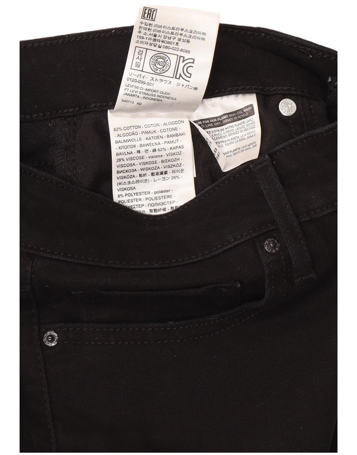 Levi's Womens 712 Slim Jeans W28 L30 Black Cotton