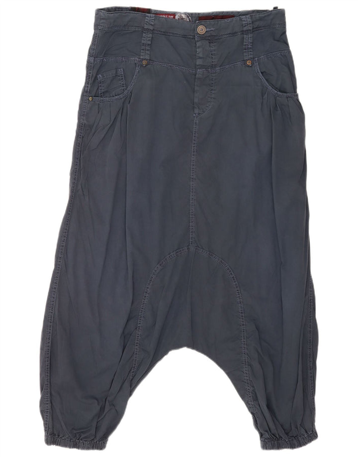 KHUJO Womens Harem Trousers W30 L29 Navy Blue Cotton