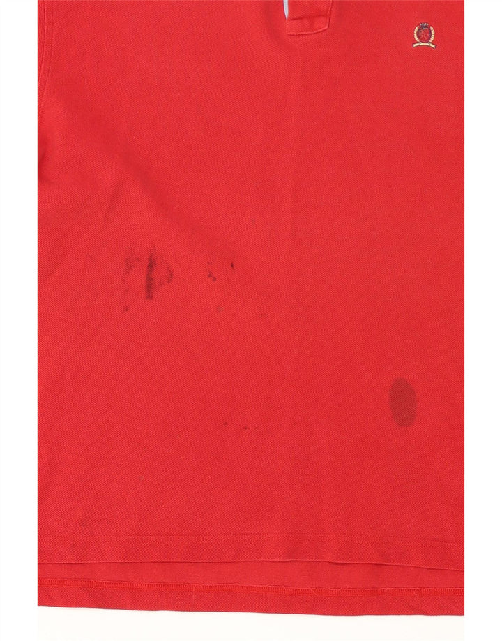 TOMMY HILFIGER Mens Polo Shirt Small Red Cotton Vintage Tommy Hilfiger and Second-Hand Tommy Hilfiger from Messina Hembry 