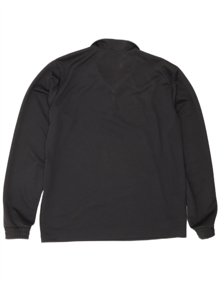 Adidas Mens Zip Neck Top Long Sleeve Large Black Polyester Sports